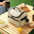 thumbnail image 1 of Qiopertar Insulated Lunch Bag, Leakproof Cooler Tote with Shoulder Strap for Work School, Reusable Insulated Lunch Box for Men Women Picnic Beach Hiking Travel, Khaki, 1 of 7