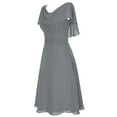 thumbnail image 1 of Qiopertar Lace Off Shoulder Formal Dress for Women Elegant Cocktail Party Gown High Waist Bridesmaid Prom Evening Wedding Guest Long Dress, Gray M, 1 of 3