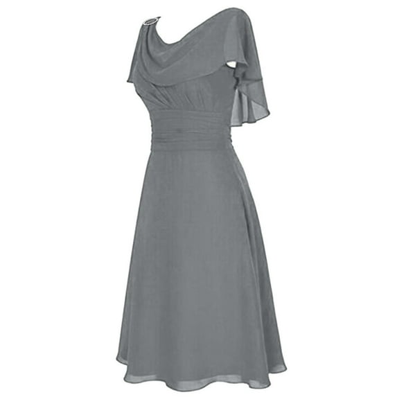 Qiopertar Lace Off Shoulder Formal Dress for Women Elegant Cocktail Party Gown High Waist Bridesmaid Prom Evening Wedding Guest Long Dress, Gray M