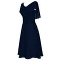 thumbnail image 1 of Qiopertar Lace Off Shoulder Formal Dress for Women Elegant Cocktail Party Gown High Waist Bridesmaid Prom Evening Wedding Guest Long Dress, Dark Blue M, 1 of 3