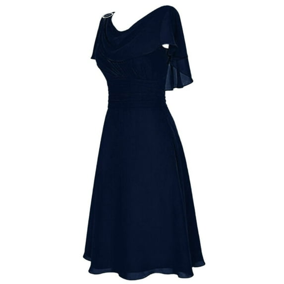 Qiopertar Lace Off Shoulder Formal Dress for Women Elegant Cocktail Party Gown High Waist Bridesmaid Prom Evening Wedding Guest Long Dress, Dark Blue M