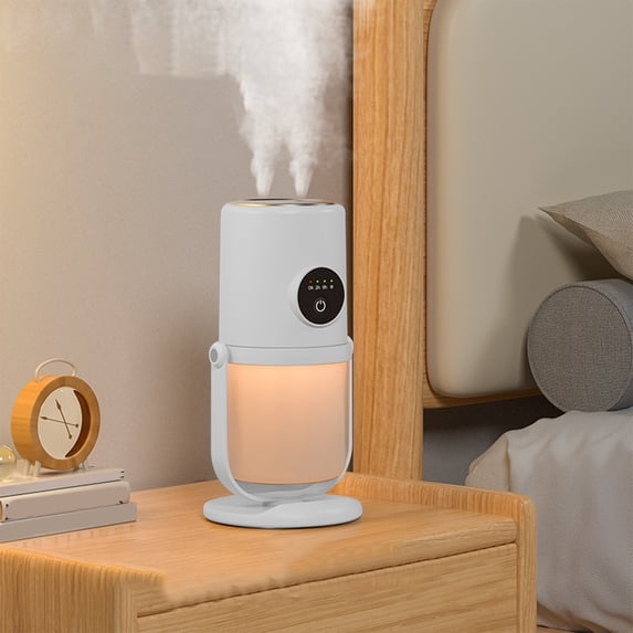 Qiopertar Large Room Humidifier, Cool Warm Mist Ultrasonic Humidifier for Bedroom Home Office, Quiet Adjustable Essential Oil Diffuser for Plants Desk Nursery Yoga, White