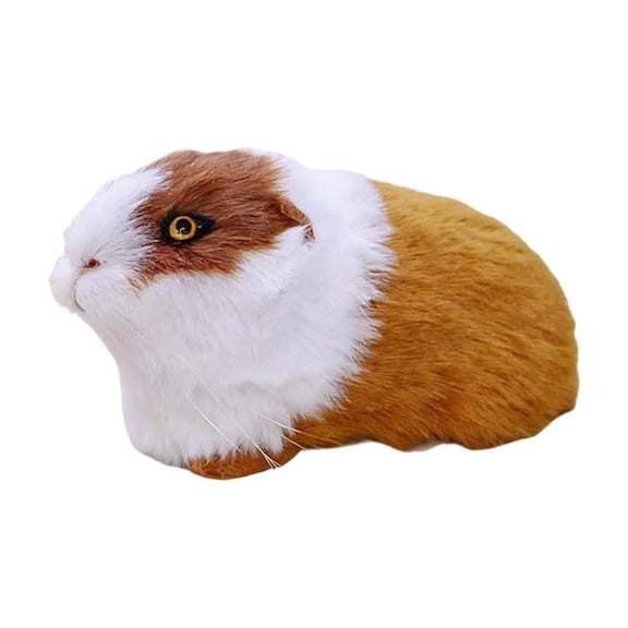 Qiopertar Lifelike Hamster Guinea Pig Mouse Model, Realistic Rodent Figurine Home Decor, Adorable Pet-Themed Collectible for Desk Shelf Display Gift, Yellow