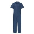thumbnail image 1 of Qiopertar Men's Zipper Overalls Lapel Jumpsuit Casual Long Sleeve Solid Color Coveralls Workwear Utility Jumpsuits, Blue XXL, 1 of 6