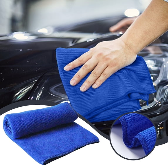 Qiopertar Microfiber Car Drying Towel, Reusable Streak Free Glass Cleaning Cloth for Cars Windows Mirrors, Heavy Absorbent 500 GSM Washable Towels for Stainless Steel Auto Detailing 2 Pack