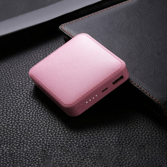 Qiopertar Mini Power Bank 5000mAh, Ultra Compact Portable Charger External Battery Pack, Fast USB Charging Power Bank for Android Phone Tablet Travel, Pink