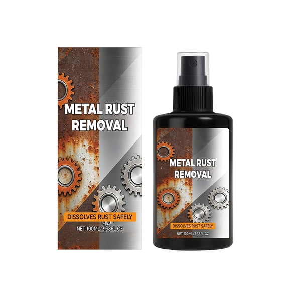 Qiopertar Multi Metal Rust Remover Cleaner 100ml, Advanced Formula Rust Remover for Stainless Steel Carbon Steel Copper, Fast Penetrating Non-Corrosive Degreaser for Industrial Household Maintenance