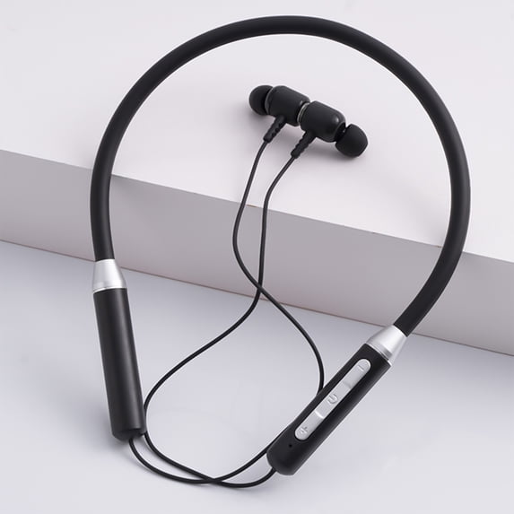 Qiopertar Neckband Bluetooth Headphones, HD Stereo Wireless Sports Earphones, Magnetic Neckband Headphones with Noise Cancelling Mic, 20H Playtime for Running Cycling Workout, Black