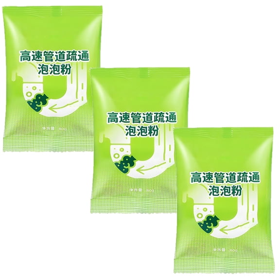 Qiopertar Pipe Dredging Powder, Fast-Acting Drain Cleaner for Toilet Sink Shower, 80g Concentrated Pipe Unblocking Powder, Removes Clogs Odors in Kitchen Bathroom Drains