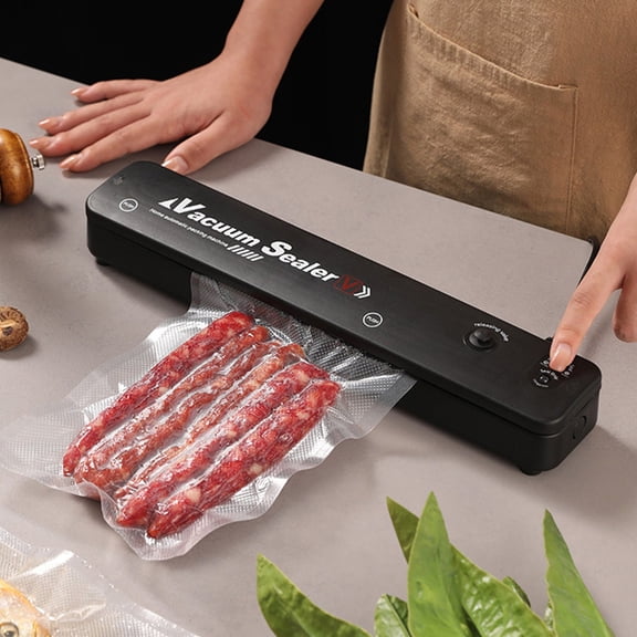 Qiopertar Plastic Food Vacuum Sealer Machine 13.8 Inch, Automatic Sealing Compressor for Cooked Food with Dry/Soft Modes, Household Food Packaging Sealer for Kitchen Snack