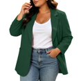 thumbnail image 1 of Qiopertar Plus Size Blazers for Women Open Front Casual Work Blazer Notch Lapel Long Sleeve Loose Oversized Suit Jacket with Pockets, Green 4XL, 1 of 7