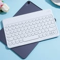 thumbnail image 1 of Qiopertar Portable Bluetooth Keyboard, Wireless Mini Compact Retro Typewriter Style Keyboard, Colorful Flexible Slim Profile Keyboard for Laptop Tablet Phone Office Travel, White, 1 of 3