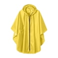 thumbnail image 1 of Qiopertar Rainproof Jacket for Women Waterproof Quarter Sleeve Hooded Zipper Jacket Casual Comfy Raincoat with Pockets Lightweight Pullover Outerwear, Yellow L, 1 of 4