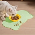 thumbnail image 1 of Qiopertar Rectangular Silicone Pet Mat, Spill Proof Non Slip Slow Feeder Mat, Foolproof Clean Pet Placemat for Dog Cat Bowls Feeding Station Travel, Green, 1 of 6