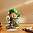 thumbnail image 1 of Qiopertar St. Patrick's Day Green Four-Leaf Acrylic Flatware Decoration, St. Patrick's Day Decorations Green Shamrock Ornament, Holiday Party Centerpiece for Home Table Shelf Mantel Decor, 1 of 7