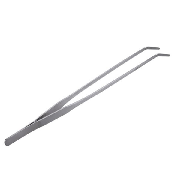 Qiopertar Stainless Steel Aquarium Tweezers, Curved Straight Aquascaping Tools for Shrimp Tank, Forged Rust-Proof Planting Tweezer for Precise Underwater Positioning, Silver