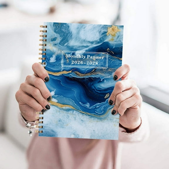 Qiopertar Under $5 3-Year Monthly Calendar Planner 2026-2028, 36-Month Organizer with Hardcover, Flexible Spiral Bound Notebook Journal