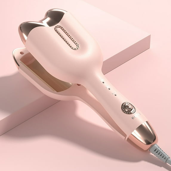 Qiopertar Under $5 Double Barrel Curling Iron, Tourmaline Ceramic Hair Curler with 3 Temperature Settings, Automatic Hair Curler