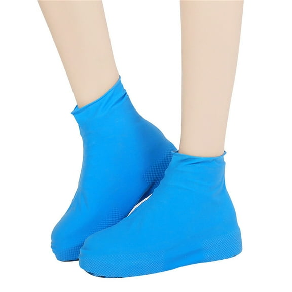 Qiopertar Under $5 Emulsion Rain Shoe Covers, Waterproof Reusable Overshoes for Snow Mud, High Top Shoe Protectors
