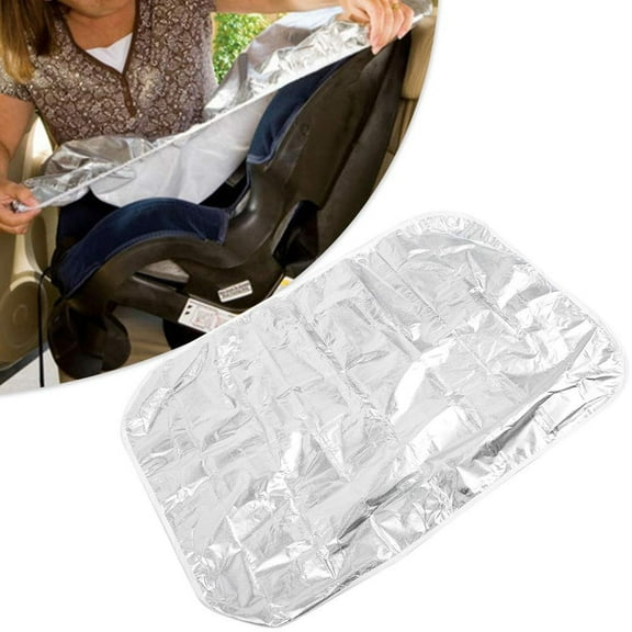 Qiopertar Under $5 Heat Insulation Car Seat Sun Shade Cover, Cooler Temperature Protector for Baby Carseat, Universal Fit with Aluminized Film