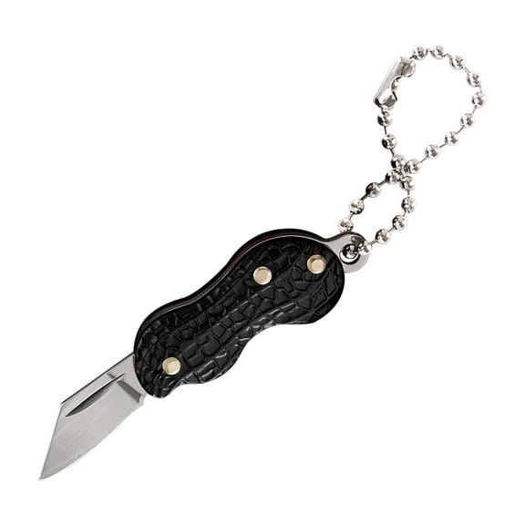 Qiopertar Under $5 Mini Portable Folding Knife Shape Necklace, Stainless Steel Peanut Knife for Outdoor Activities, Folding Knife Pocket Knife