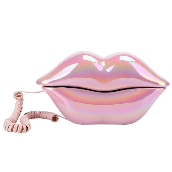 Qiopertar Under $5 Red Lips Telephone, Vintage Style Desk Phone with Clear Sound, Home Decoration Communication