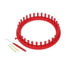 Qiopertar Under $5 Round Knitting Looms Set with Hook Pompom Maker, 4 Sizes DIY Knitting Tool for Crafts, Sewing Accessory Yarn Kit