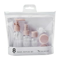 Qiopertar Under $5 Travel Split Bottle Set, Transparent Cosmetic Plastic Bottle with Spray, Portable Toiletry Containers