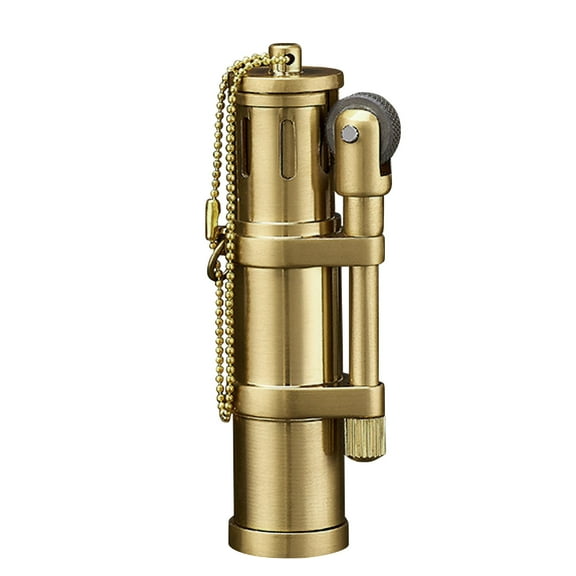 Qiopertar Under $5 Windproof Torch Flame Butane Lighter, High-End Retro Lighter with Chain for Gift, Lighter Fire Igniter
