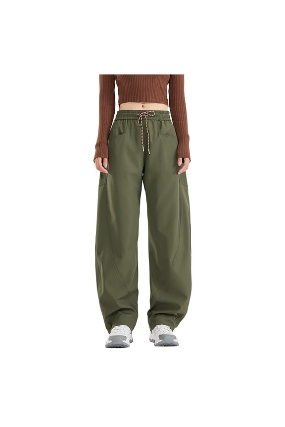 Waterproof Windproof Outdoor Pants for Women Solid Color Casual Versatile Sports Hiking Trekking Rain Pants Long Pants, Army Green 3XL