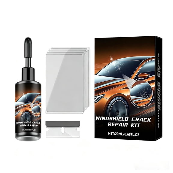 Qiopertar Windshield Crack Repair Kit 0.7 fl oz, Restore Fluid for Windshield Damage, Fix Agent for Auto Glass Breaks