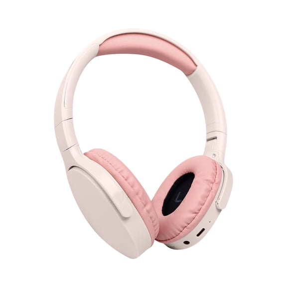 Qiopertar Wireless Bluetooth Headphones, Noise Cancelling Over Ear Headphones for Mobile Gaming, Foldable Stereo Headset with Microphone for Phone Computer Workout Commute, Pink