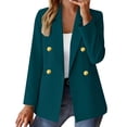 thumbnail image 1 of Qiopertar Women's Blazer Jacket with Pockets Casual Short Sleeve Button Down Collared Coat Fitted Office Work Suit Coat Blouse, Mint Green S, 1 of 5