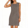 thumbnail image 1 of Qiopertar Women's Casual Polka Dot Sleeveless Dress Round Neck Side Slit Pullover Summer Beach Vacation Boho Flowy A-Line Dress, Brown XXL, 1 of 6