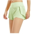 thumbnail image 1 of Qiopertar Women's Hot Pants Quick Dry Running Yoga Shorts Casual Streetwear Fitness Workout Breathable Athletic Shorts for Spring Summer, Green XL, 1 of 2