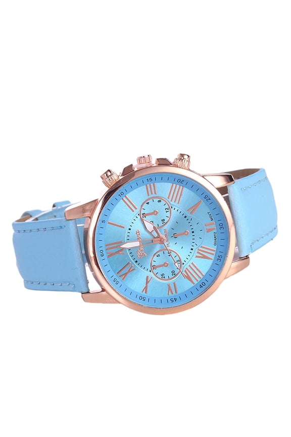 Women's Leather Strap Quartz Watch, Stainless Steel Casual Fashion Wristwatch for Women, Water Resistant Analog Watch with Date Window for Daily Office Wear