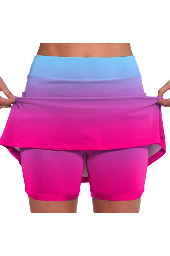 Women's Mid Waist Skirt Pants Casual Shorts Colorful Sporty Skort Spring Summer Beach Vacation Street Wear A-Line Comfy Loose Fit Skirt Shorts, XXL