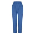 thumbnail image 1 of Qiopertar Women's Nurse Uniform Pants Professional Scrubs Clinic Workwear with Pockets Elastic Waist Casual Comfortable Long Trousers, Blue XXL, 1 of 4
