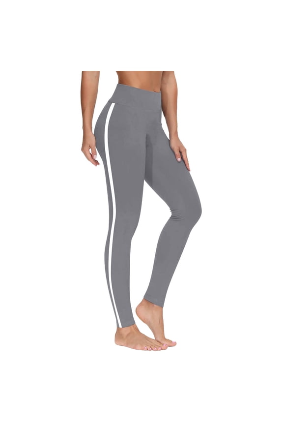 Women's Printed Leggings Side Print Yoga Pants Casual Stretchy Tights Winter Holiday Christmas Patterned Fitness Bottoms, Gray XXL