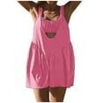 thumbnail image 1 of Qiopertar Women's Solid Color Tennis Jumpsuit Casual Summer Cut Out Workout Athletic Dress Romper Shorts, Hot Pink S, 1 of 7