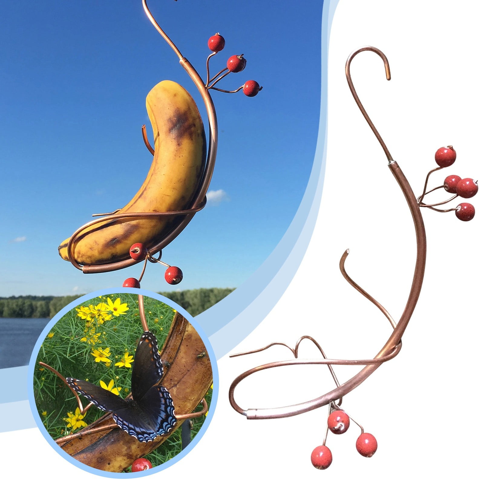 Qipanw Garden Tools Butterfly Banana Butterfly Feeder Copper - Walmart.com