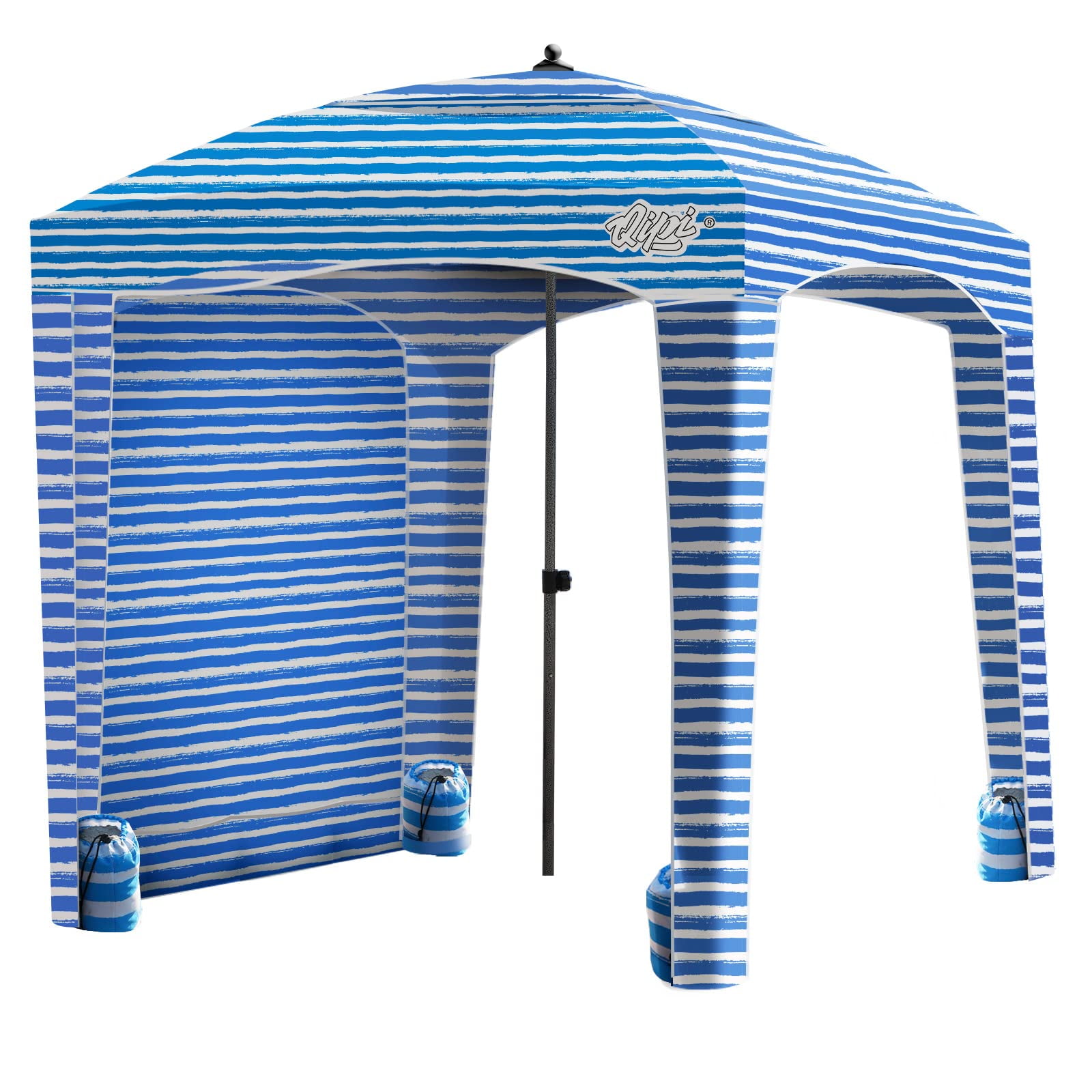 Qipi Beach Cabana - Easy to Set up Canopy, Waterproof, Portable 6' x 6' Beach Shelter, Included Side Wall, Shade with UPF 50+ UV Protection, Ultimate Sun Umbrella