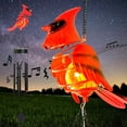 thumbnail image 1 of Qishi 40 Inch Red Aluminum & Glass Cardinal Wind Chime, LED Solar Light Garden Decor, 1 of 8