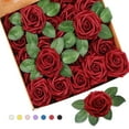 thumbnail image 1 of Somnr Artificial Roses - for Weddings, Home Decor, DIY Bouquets,Darkwinered (25 Pack), 1 of 8