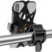Qishi Bicycle Computer Mount Adjustable 360 Degrees for iPhone 12, Samsung Note20, S20 - Black