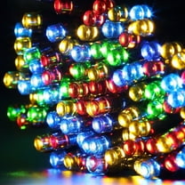 Qishi Christmas Lights Solar String Lights 72ft 200 LED Fairy Lights 8 Modes Ambiance Lighting for Outdoor Patio Lawn Landscape Garden Home Wedding (Multi-Color)