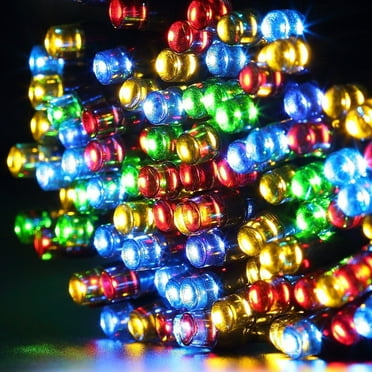 Qishi Christmas Lights Solar String Lights 72ft 200 LED Fairy Lights 8 Modes Ambiance Lighting for Outdoor Patio Lawn Landscape Garden Home Wedding (Multi-Color)