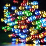 Somnr Christmas Lights Solar String Lights 72ft 200 LED Fairy Lights 8 Modes Ambiance Lighting for Outdoor Patio Lawn Landscape Garden Home Wedding (MultiColor)
