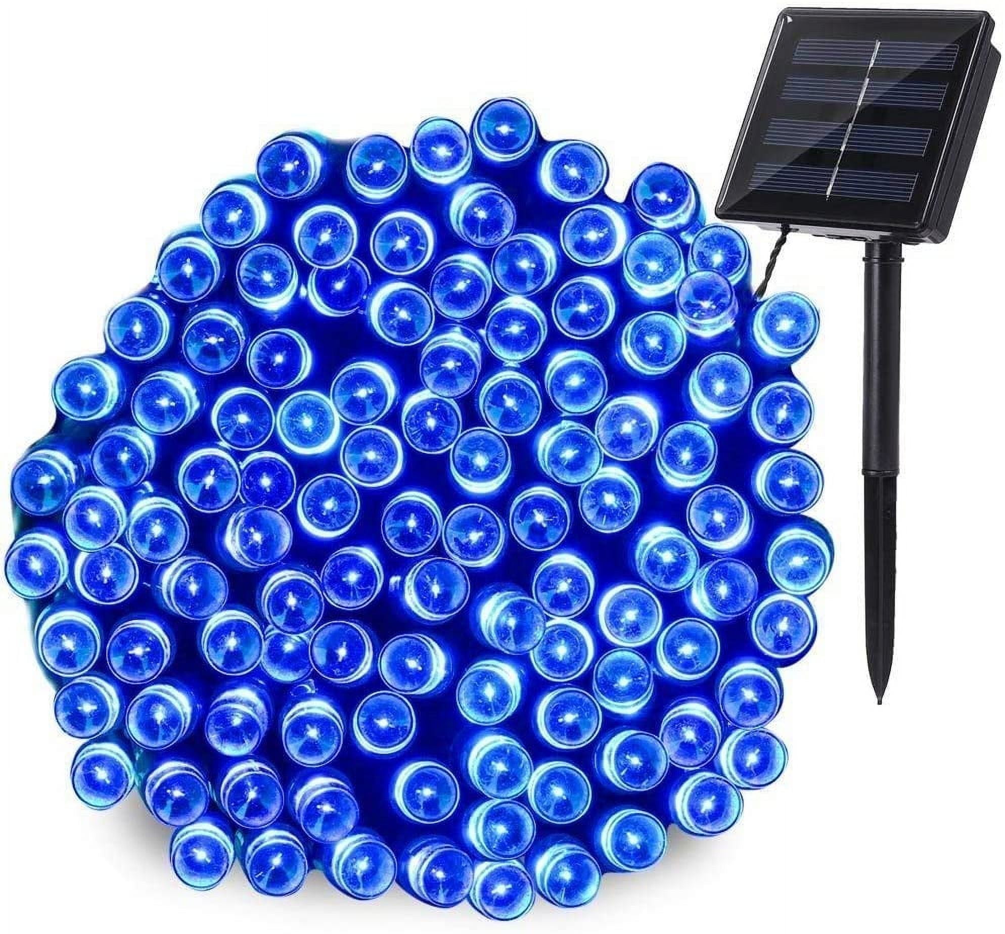 Qishi Christmas Outdoor Decoration Solar Lights72ft 200 LED Landscape Fairy Solar String Lights for Garden Patio Party Wedding and ect. (Blue)