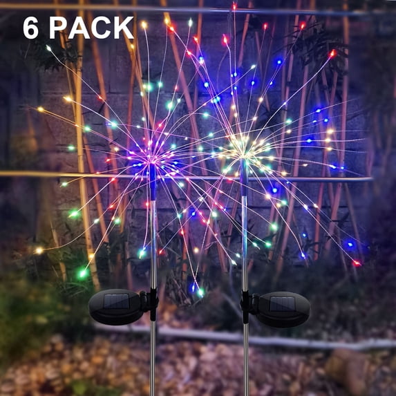 Solar Lights Outdoor, Garden Decorative Lights, Solar Landscape Lights, DIY Lights, 120 LED Powered 40 Copper Wires for Walkway Patio Lawn Backyard,Party Decor 6 Pack(Mulit-Color)